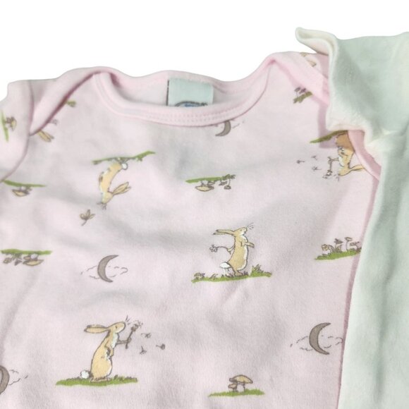 Bundle of 2 Bunny Theme Onesies 100% Cotton Guess How Much I Love You Baby 9 M - Picture 3 of 13